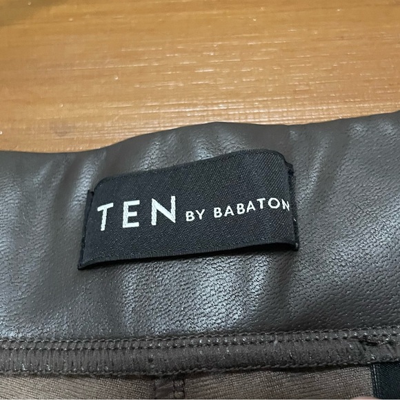 Aritzia Ten by Babaton Showcase Pants Dark Brown Leather Pants Leggings XS - Picture 3 of 5